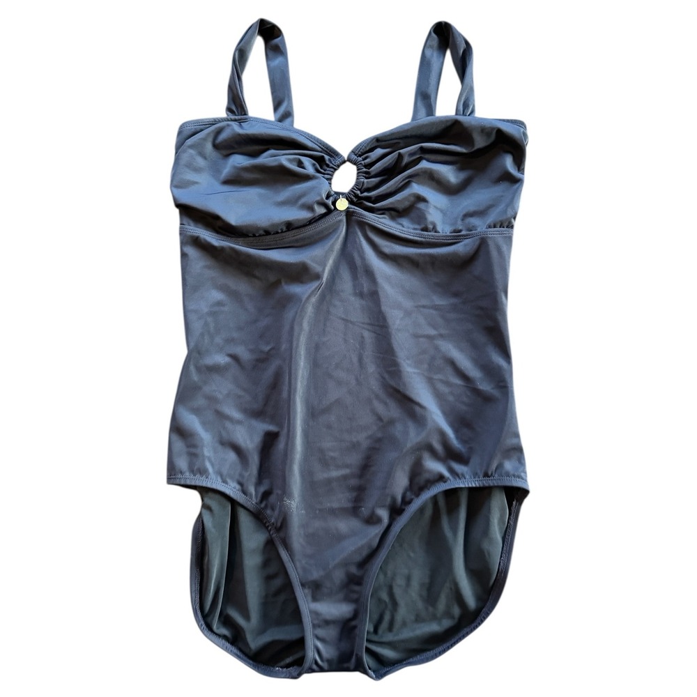 Nautica Black One Piece Swimsuit Classic Style Underwire Keyhole 16‎ NWT Plus